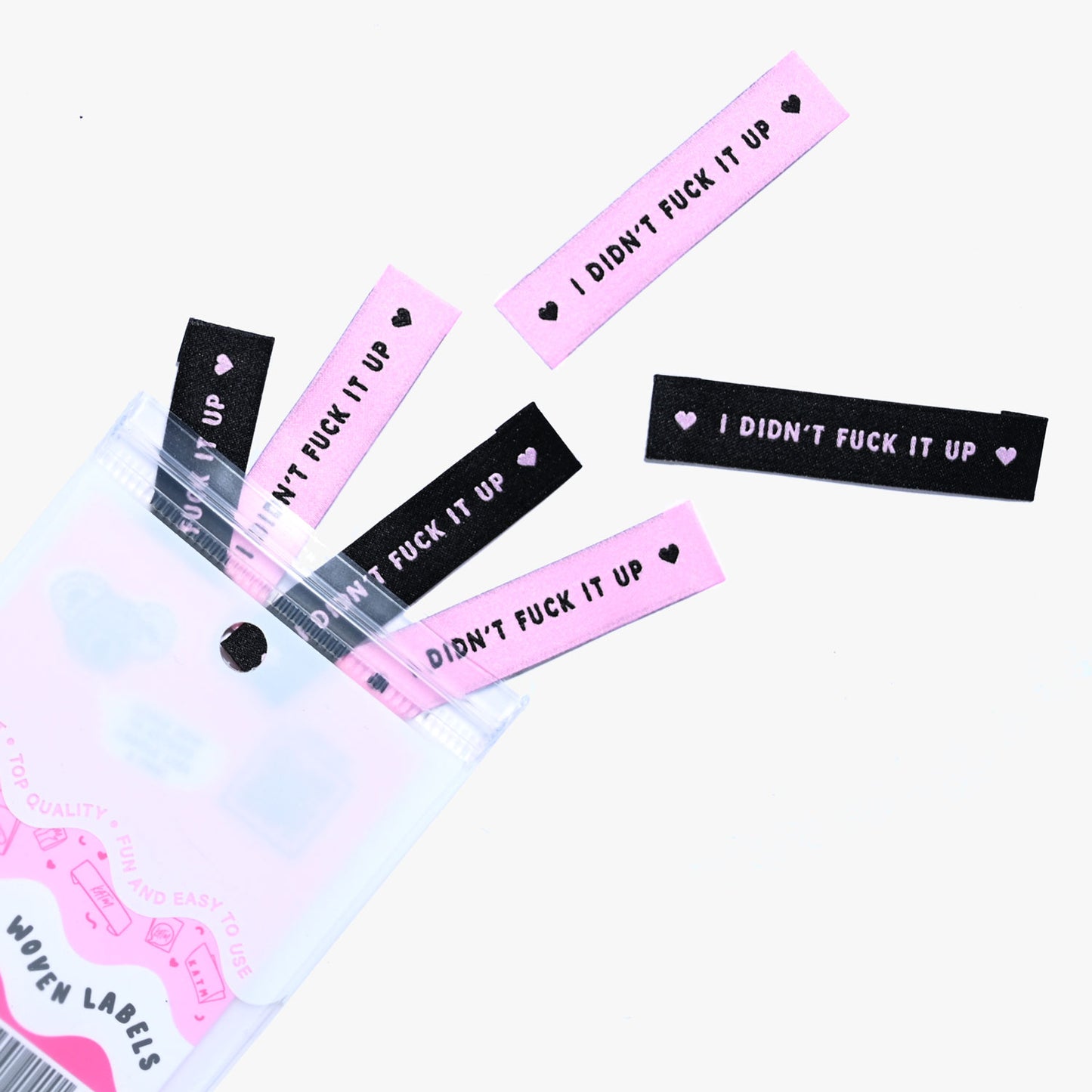 Kylie and the Machine - Woven labels - "I Didn't F*ck It Up"