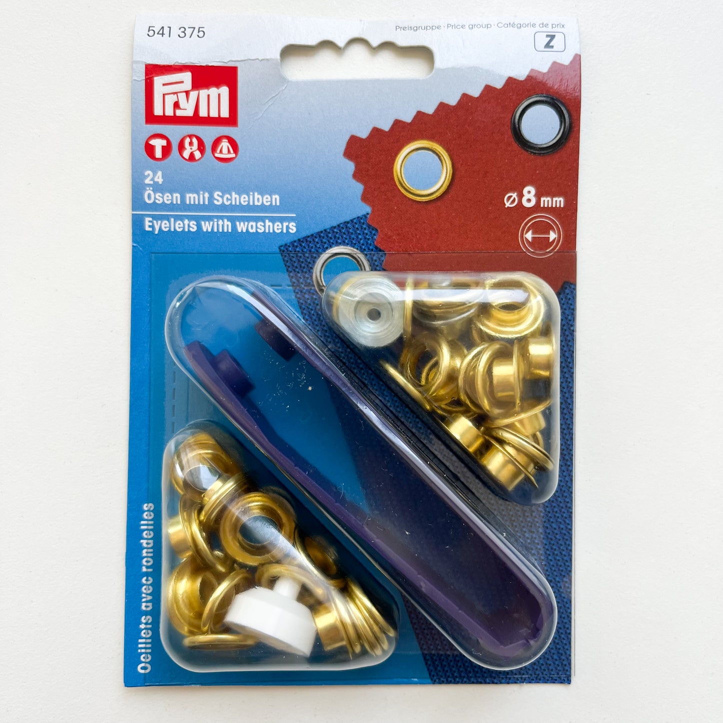 Prym - Eyelets with Washers - Gold Brass - 4 Sizes