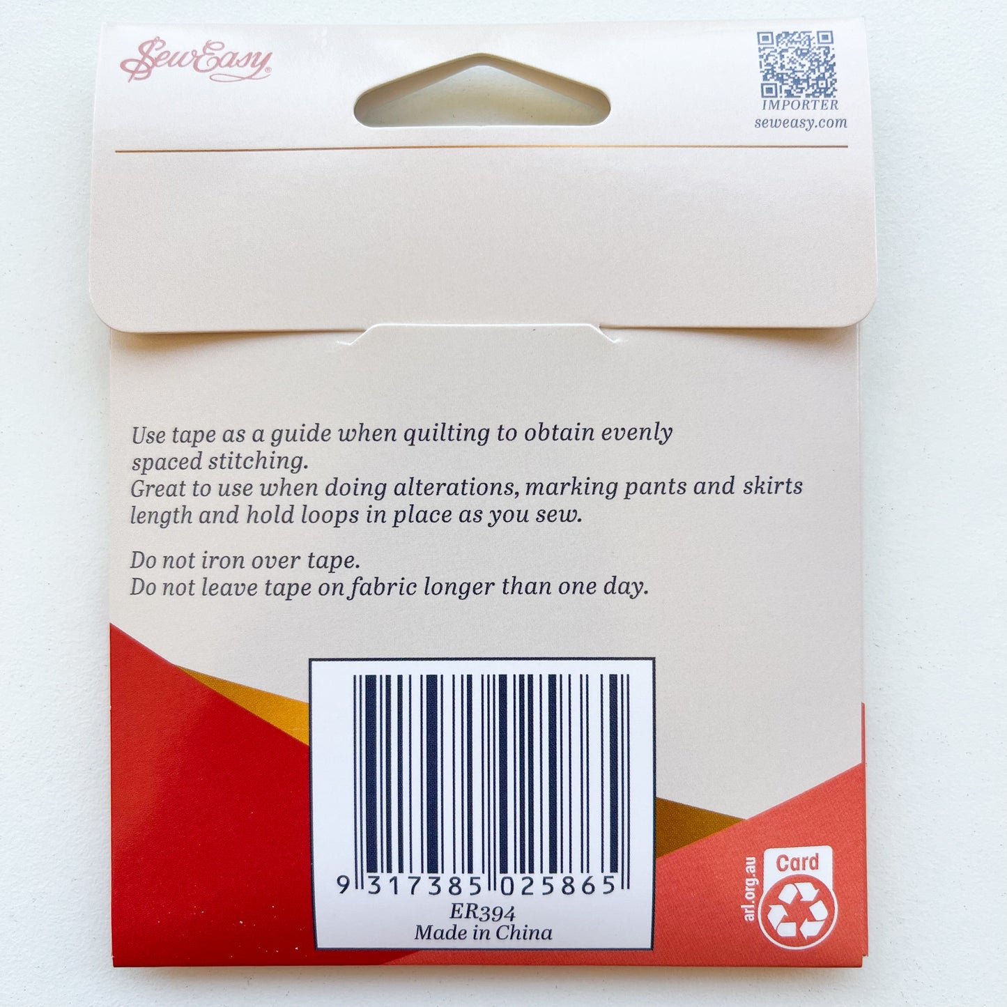 Sew Easy - Quilters Tape - Single Faced