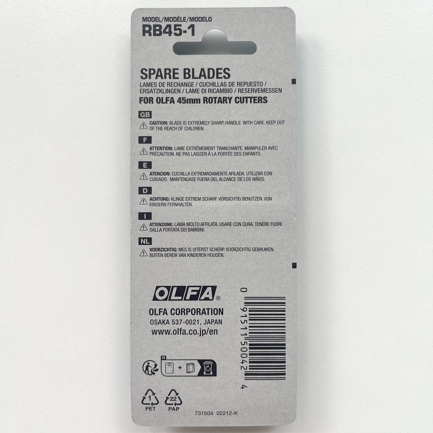 Olfa - Rotary Cutter Spare Blades - 45mm