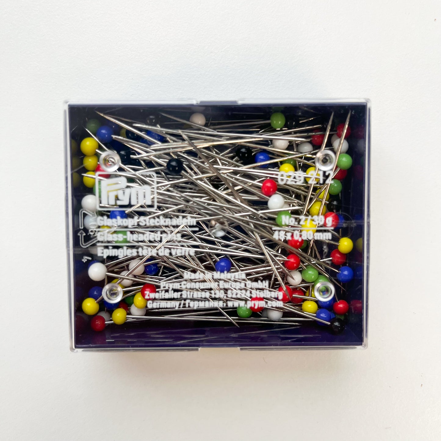 Prym - Glass Head Pins - Assorted Colours - Multiple Sizes