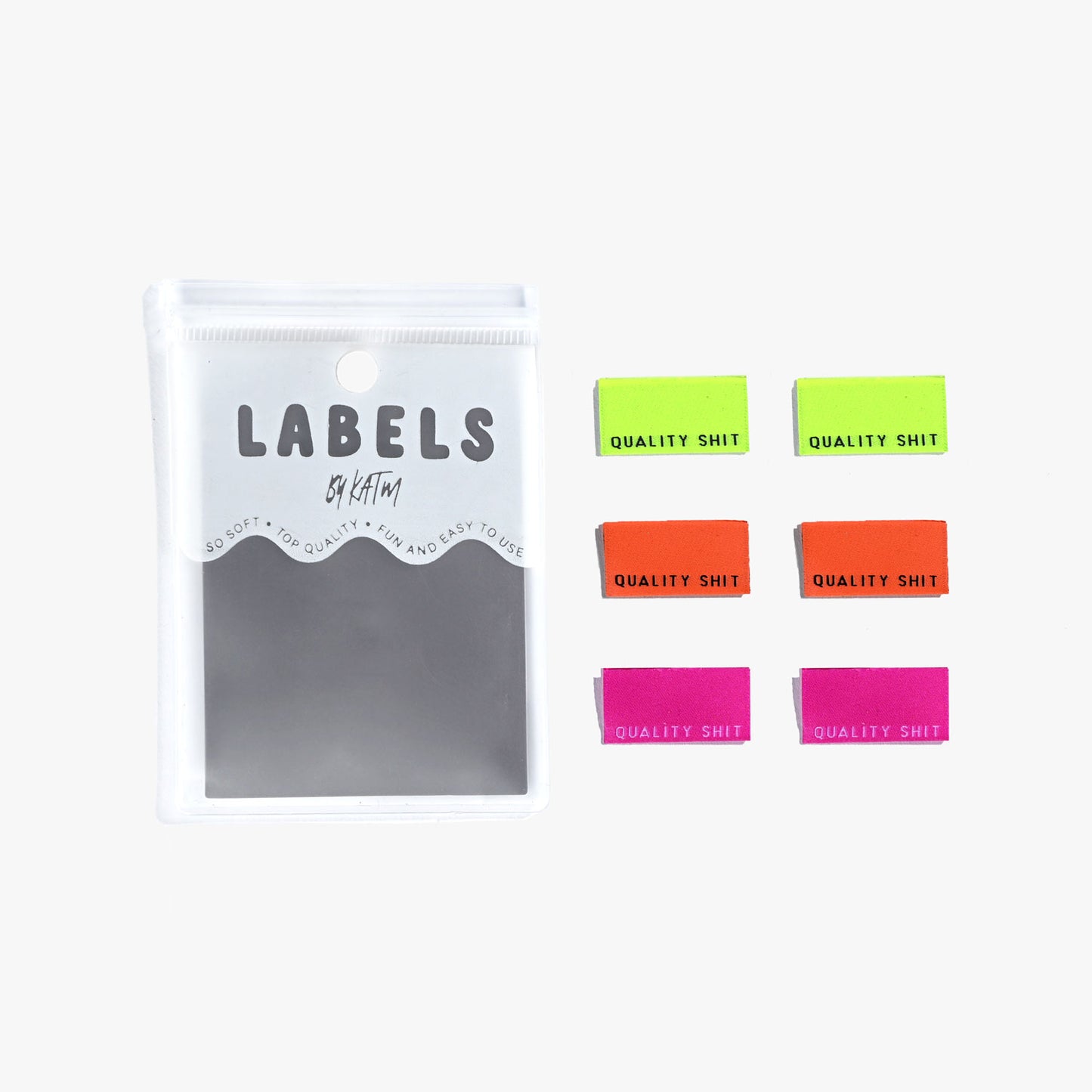 Kylie and the Machine - Woven Labels - "Quality Sh*t" (Fluoro)