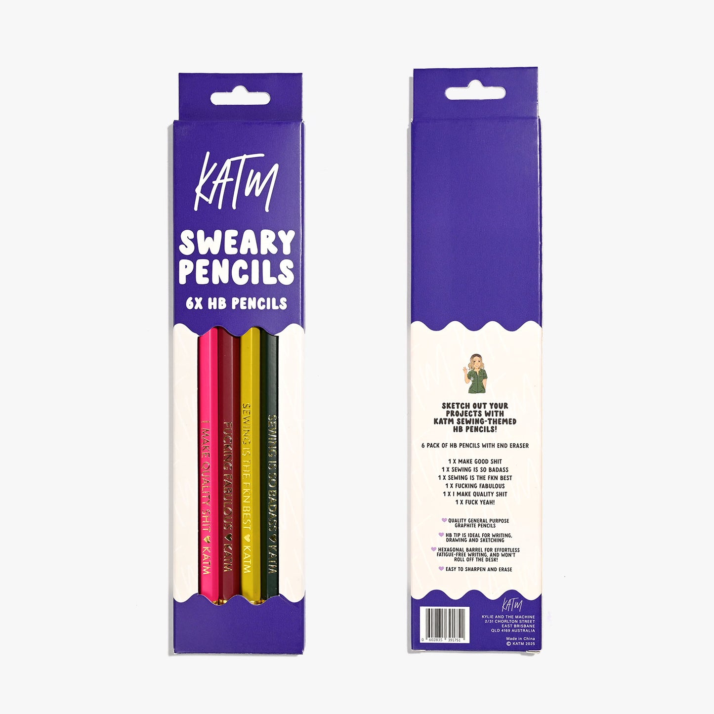 Kylie and the Machine - Sweary Sewist HB Pencils