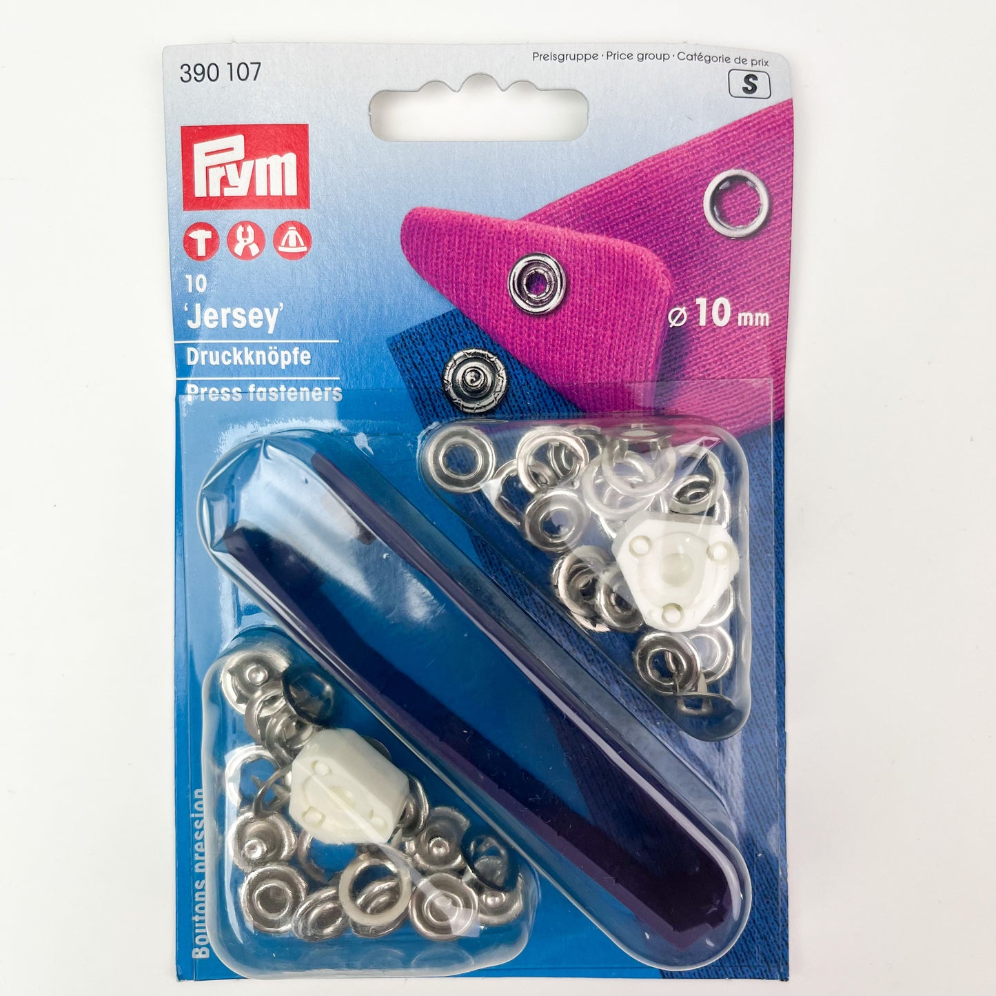 Prym - Jersey Non-Sew Press Fasteners  - 10mm Silver