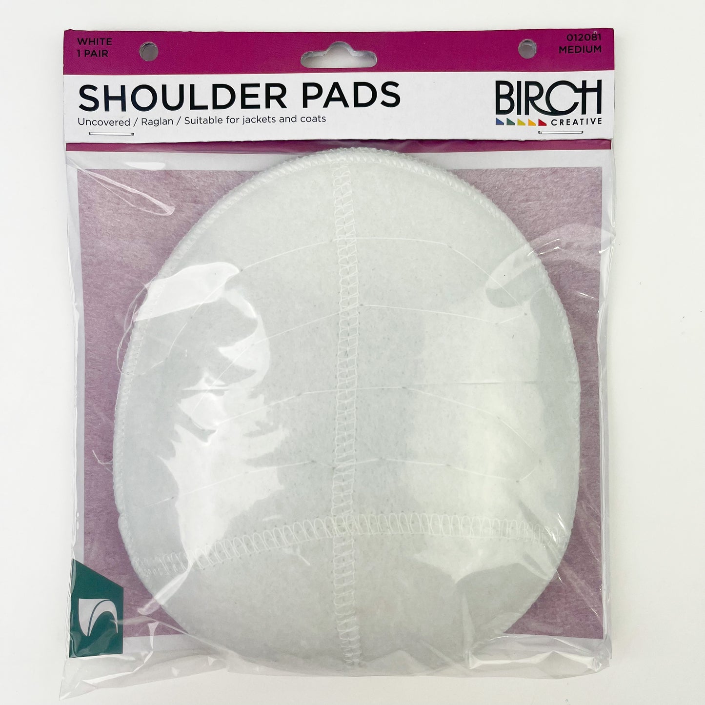 Birch - Raglan Shoulder Pads - Uncovered Teardrop Shape