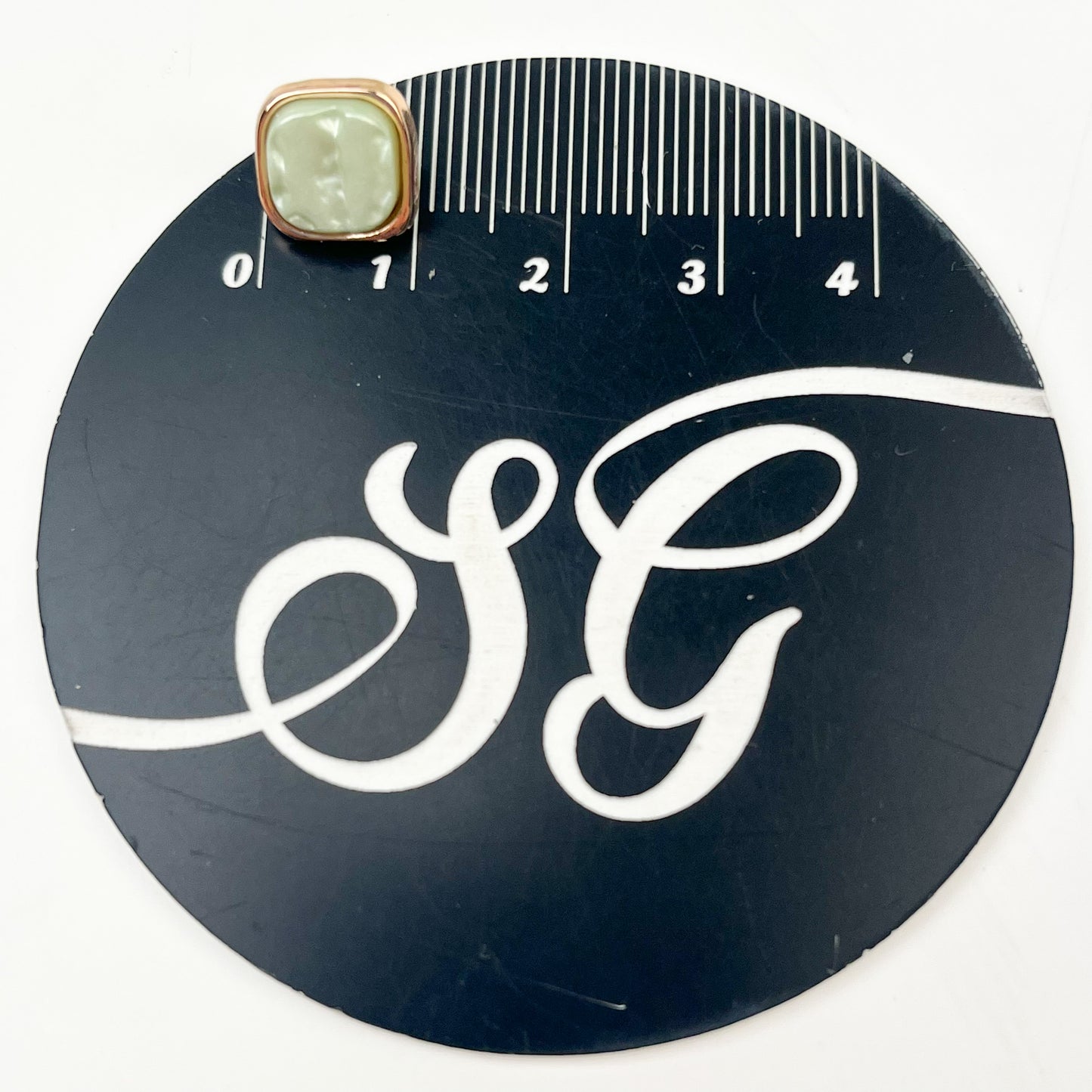 Sewing Gem - Metal Square Buttons with Imitation Shell Insert - 10mm - 2 Colours