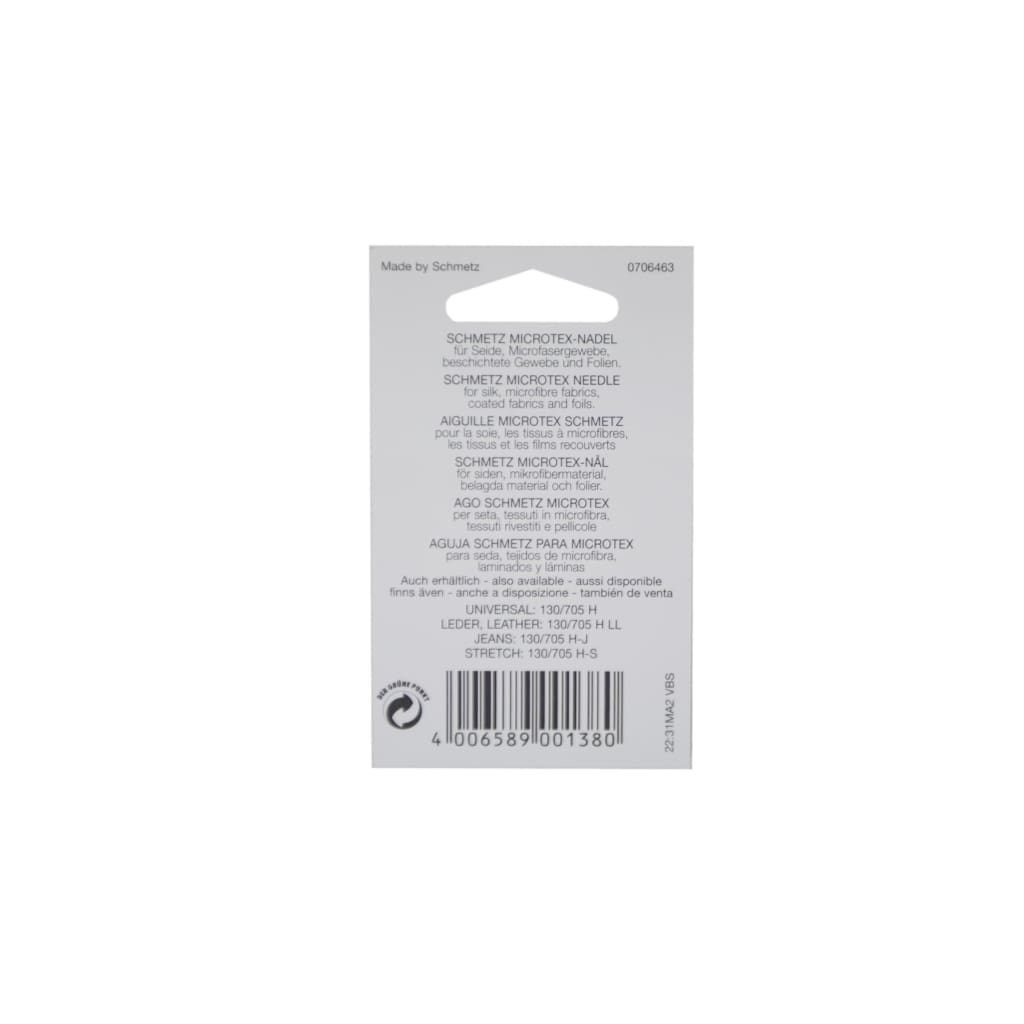 Schmetz - Microtex Sewing Machine Needles