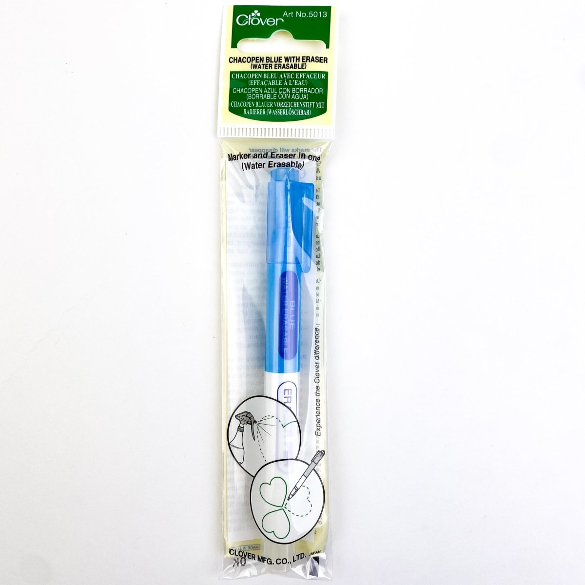 Clover - Chaco Pen with Eraser - Blue or Pink