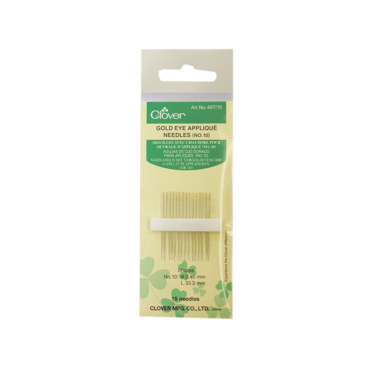 Clover - Gold Eye Applique Needles - Size 10
