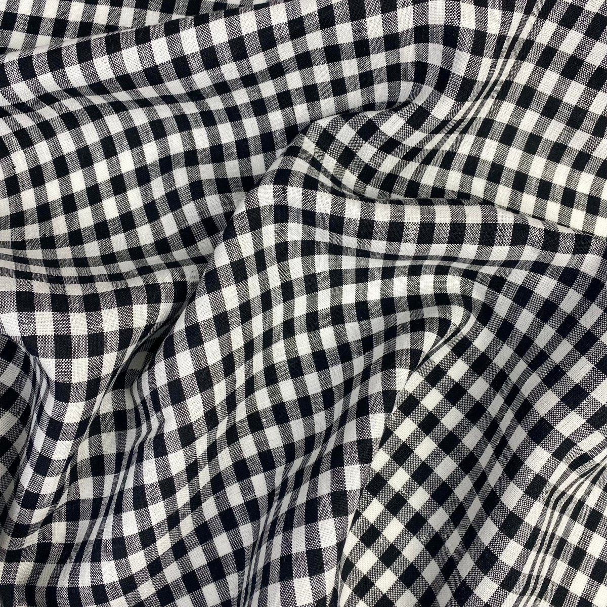 Collette - 100% Linen - Small Black Check