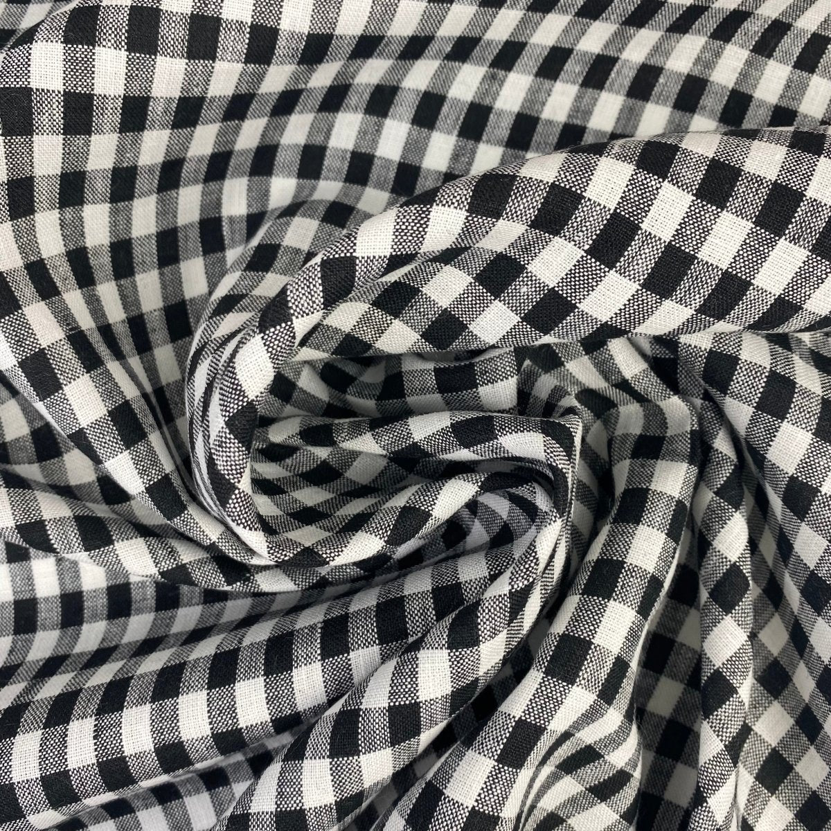 Collette - 100% Linen - Small Black Check
