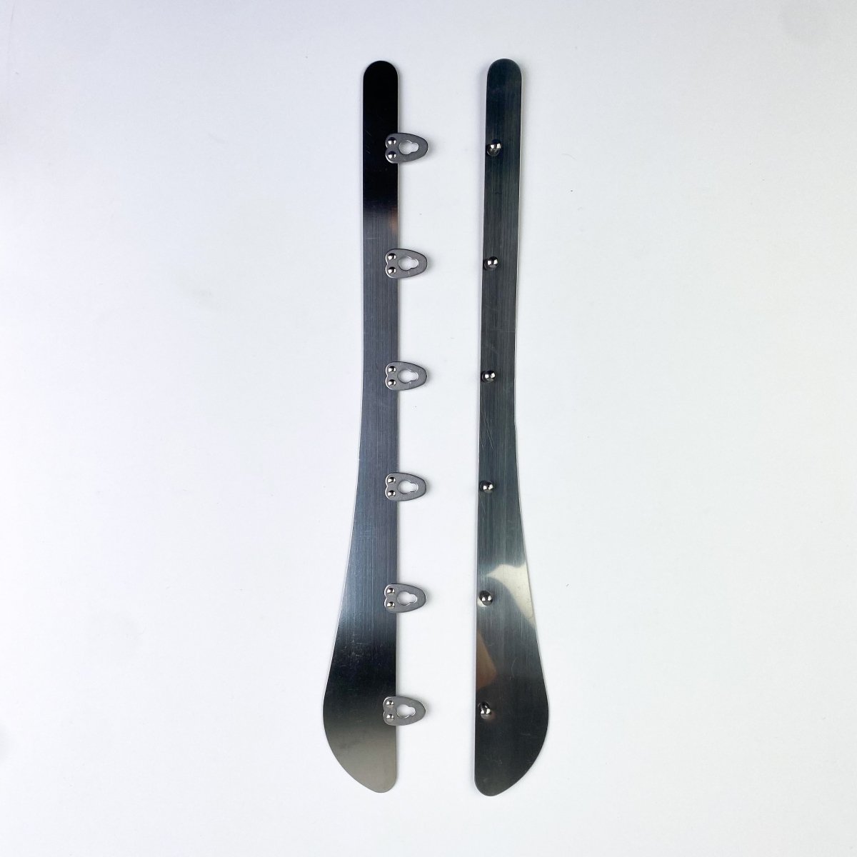 Corset Spoon Busk - Silver Bone with Silver Clip - various lengths