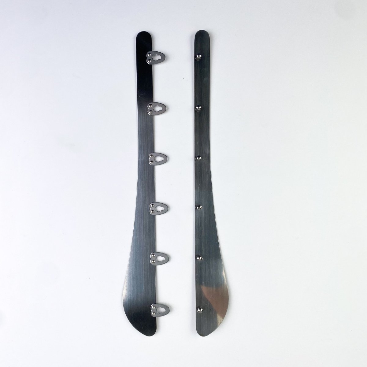 Corset Spoon Busk - Silver Bone with Silver Clip - various lengths