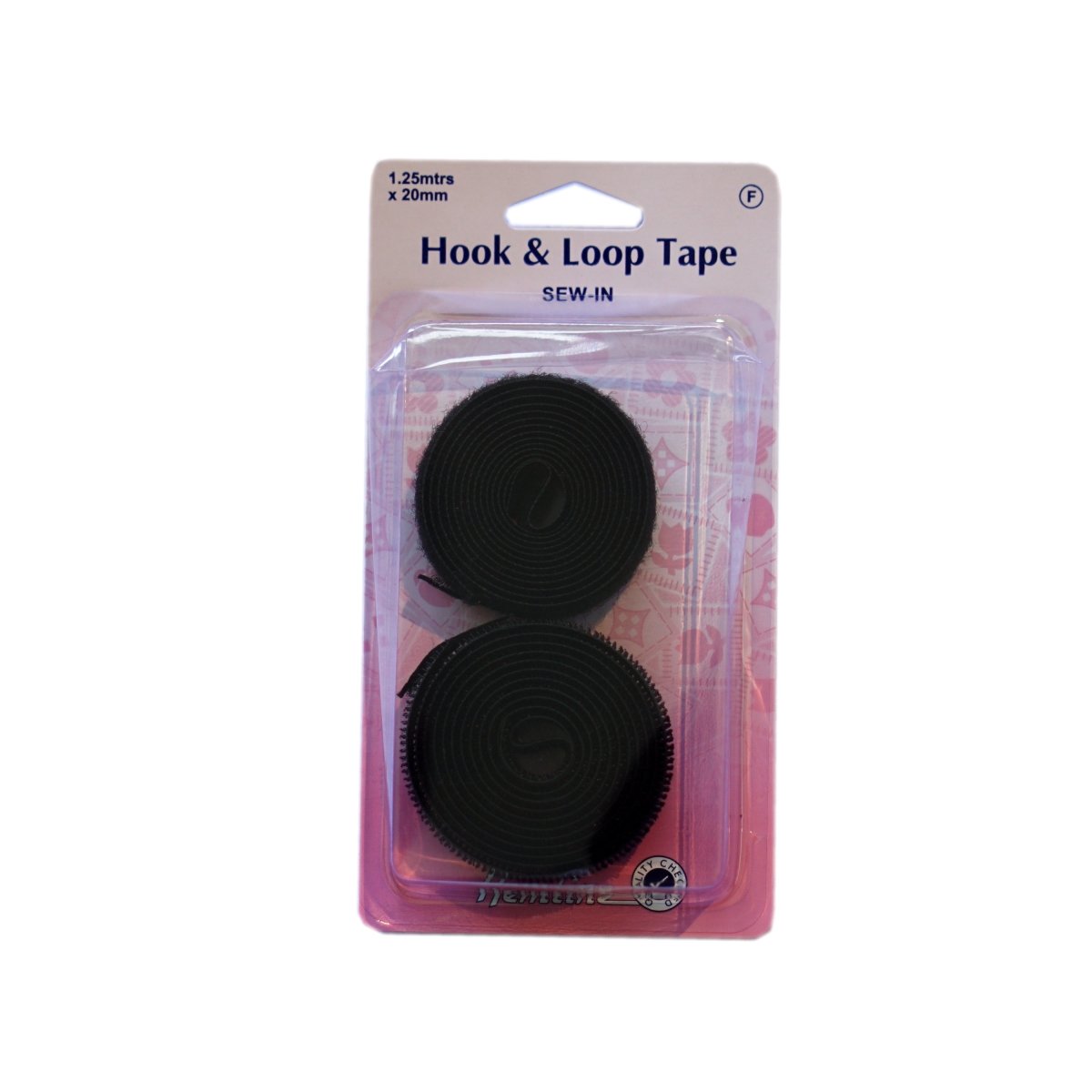 Hemline Black Self Adhesive Hook and Loop 20mm x 1.25m