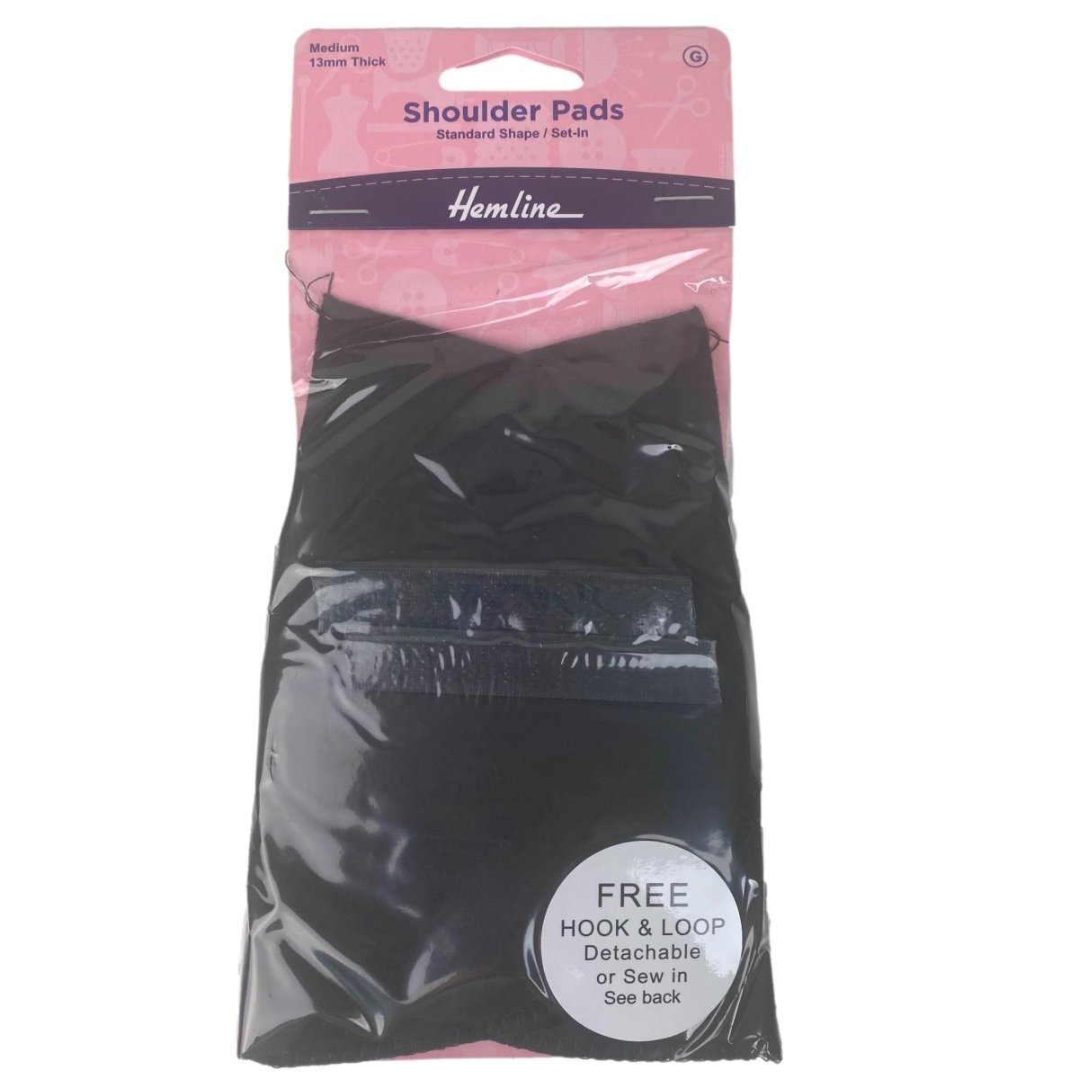 Hemline - Standard Set-In Shoulder Pads - Black