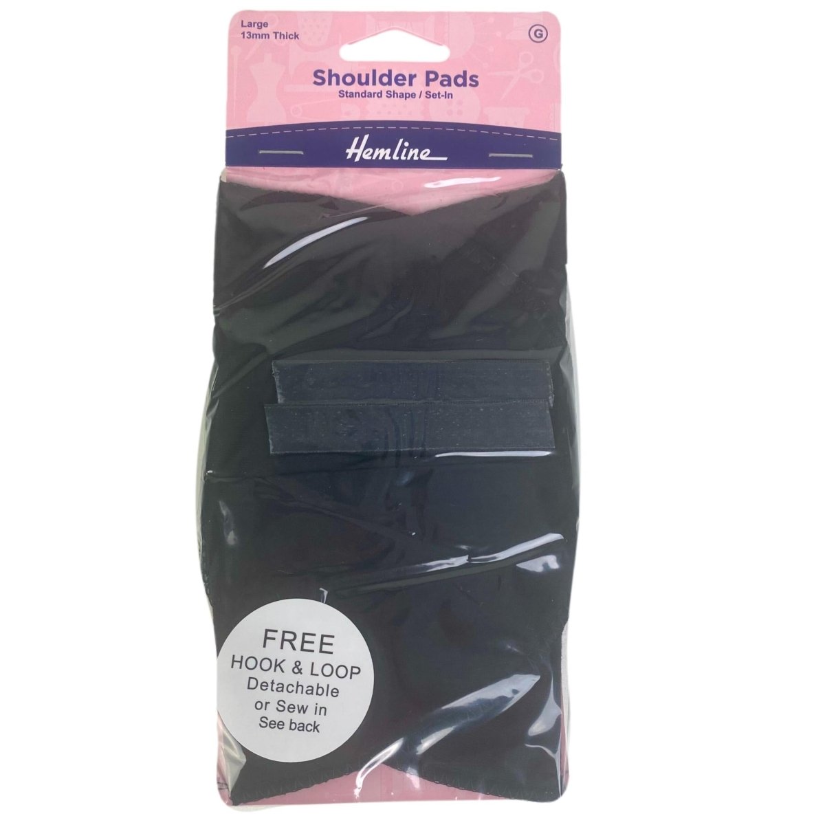 Hemline - Standard Set-In Shoulder Pads - Black