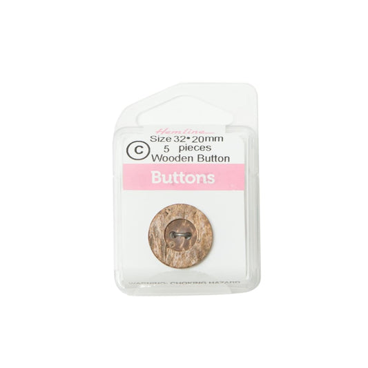 Hemline - Wooden Buttons - 20Mm - All Products