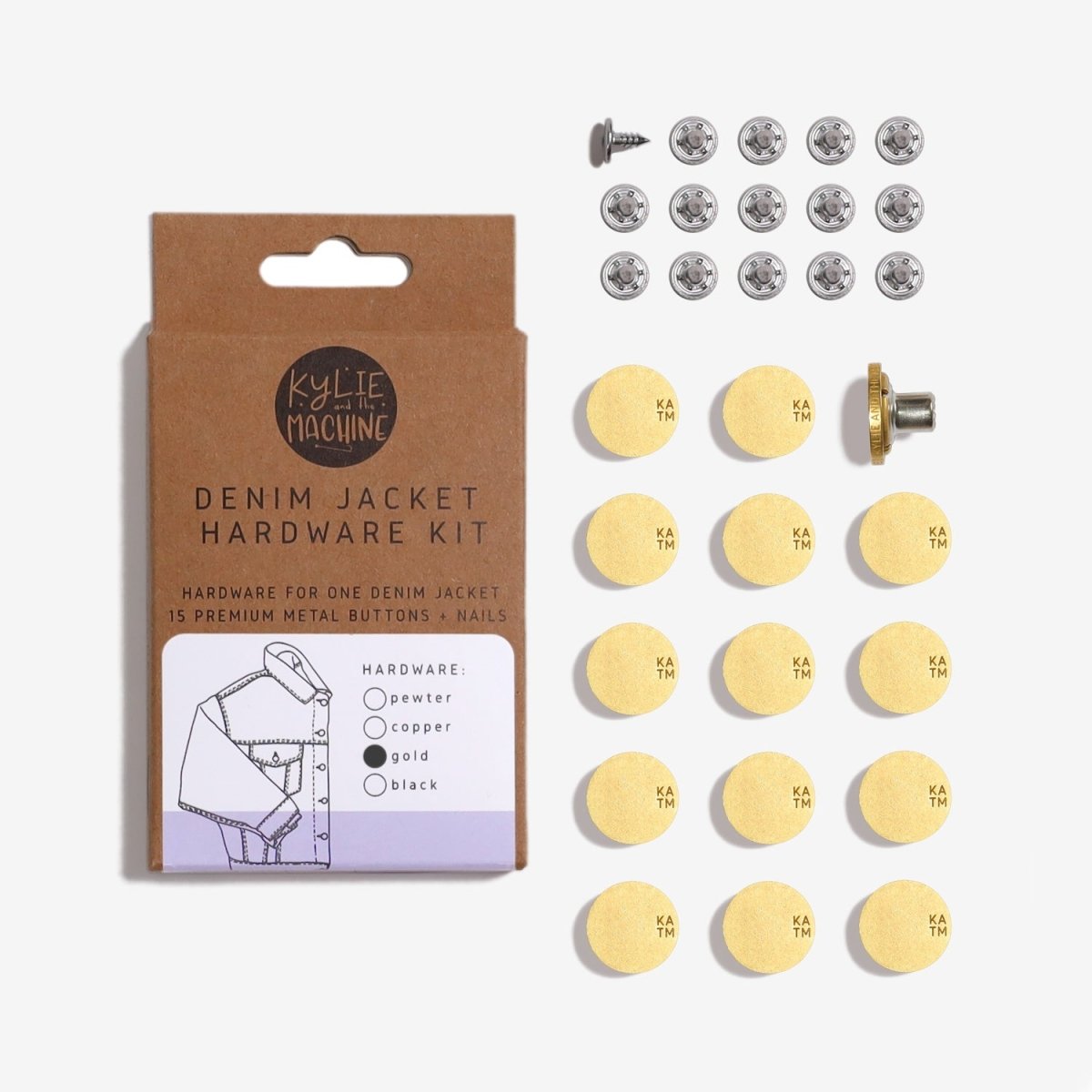 Denim Jacket Hardware Kit - Pewter - Kylie And The Machine