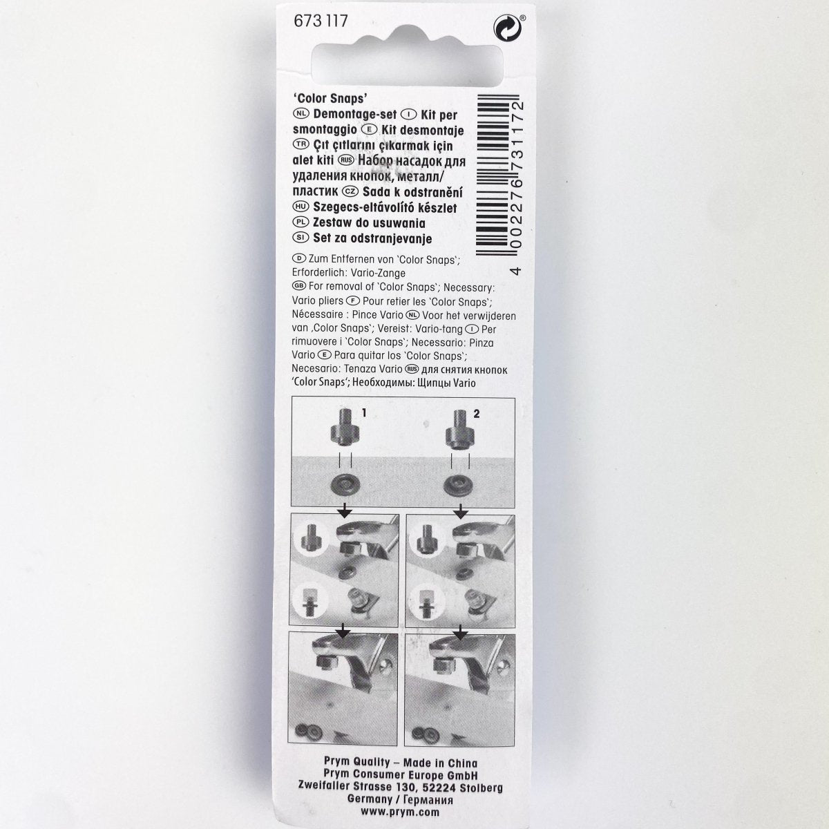 Prym - Colour Snaps Removal Set - Sewing Gem