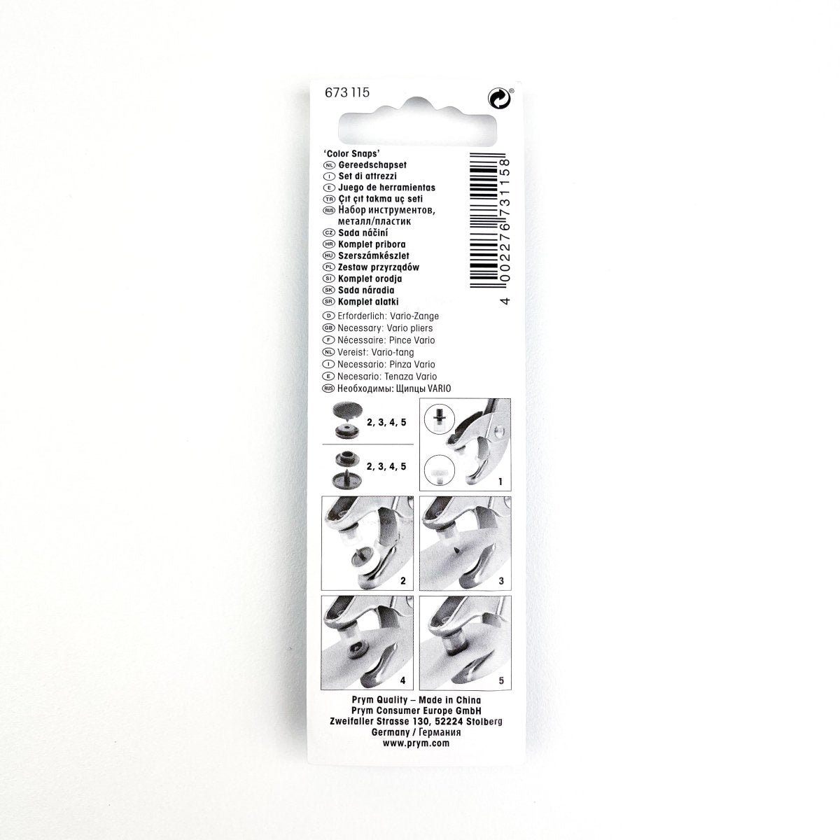 Prym - Non sew ColourSnaps Tools set - Sewing Gem