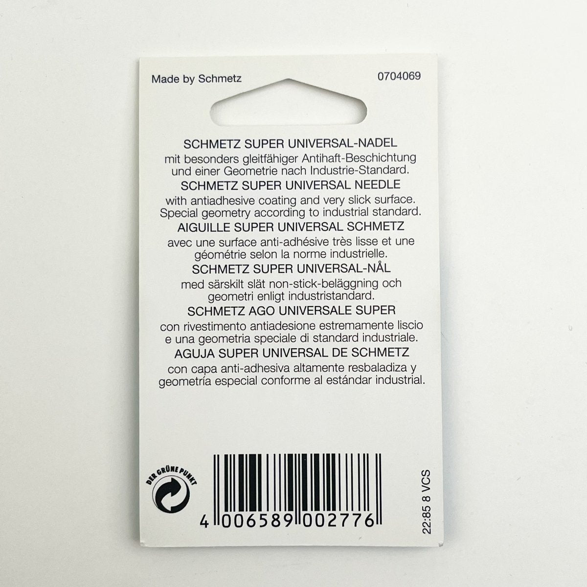 Schmetz - SUPER Universal (anti-adhesive) - Assorted Sizes - Sewing Gem