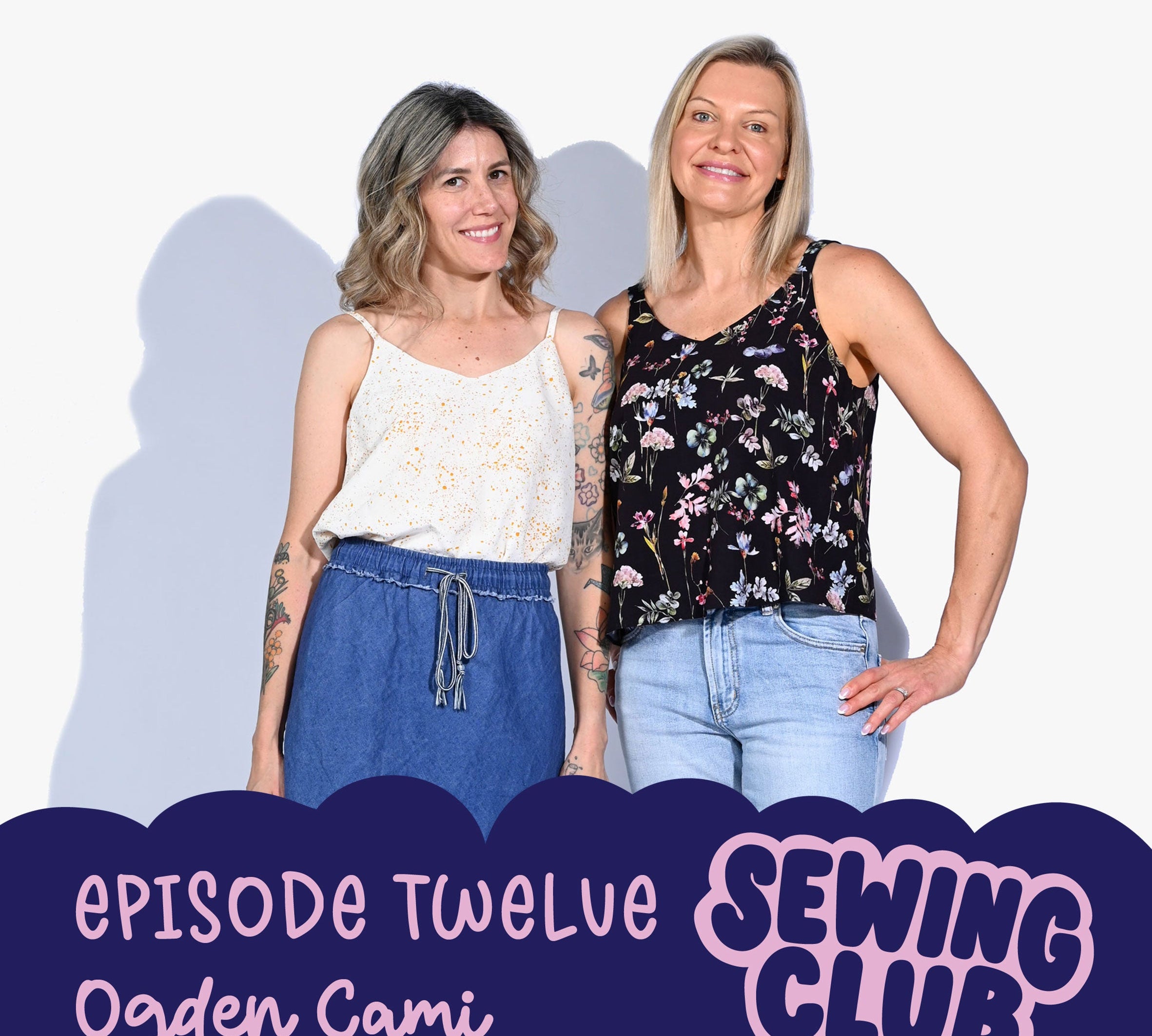 Two women wearing a hand sewn Ogden Cami top