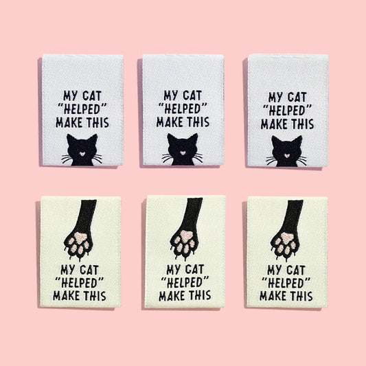 Kylie and the Machine - Woven Labels - "My Cat 'Helped' Make This"