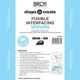 Birch - Shape to Create - Fusible Medium Weight Woven Interfacing - White - price per 50cm