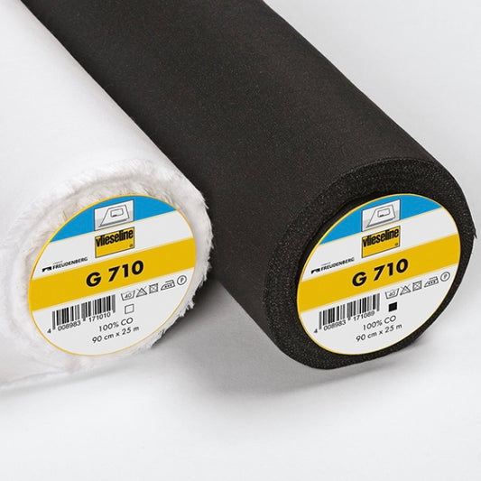 Vilene - Fusible Lightweight Woven Interfacing - G710 - Black or White