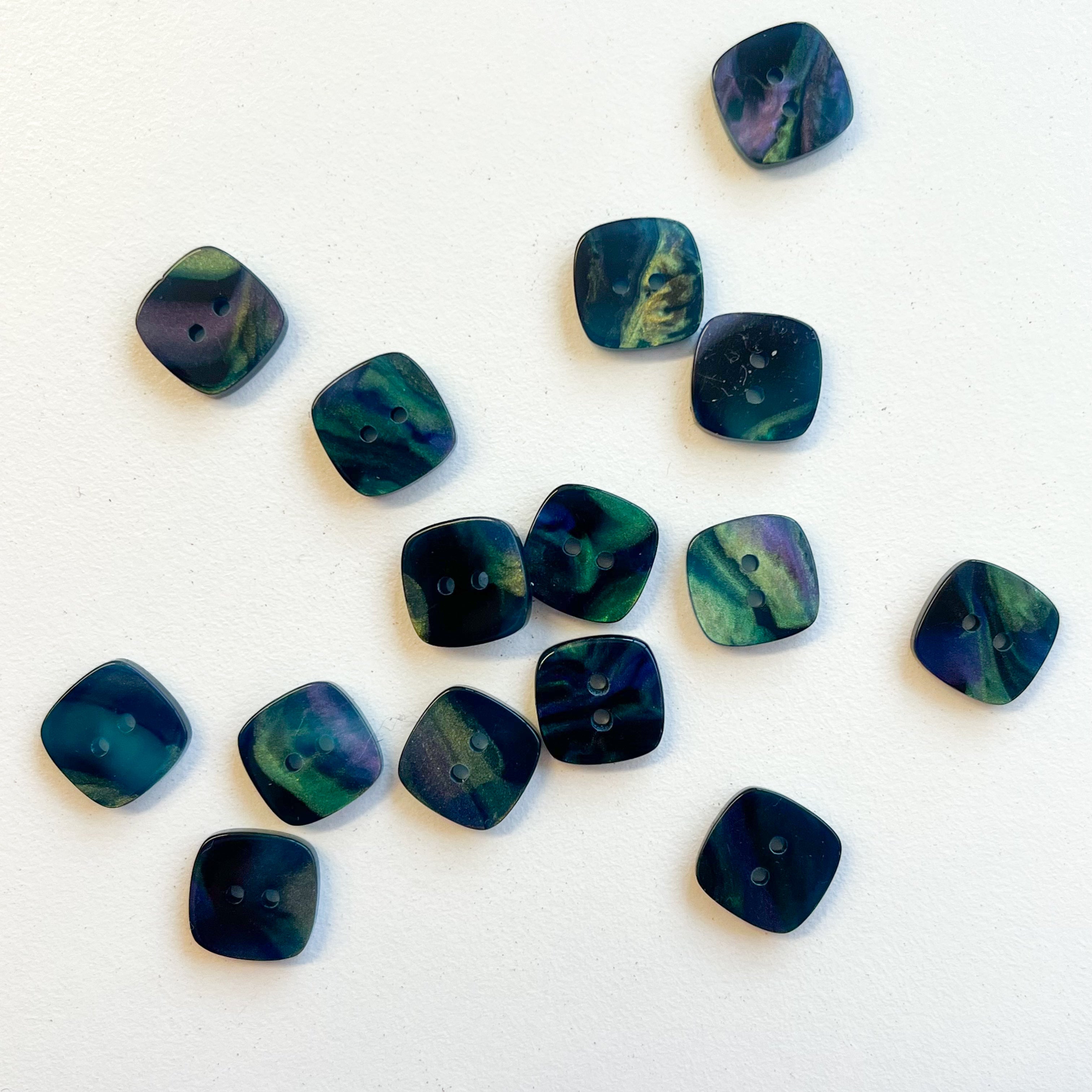 Sewing Gem - Square 2 Hole Candy Coloured Buttons - 11mm