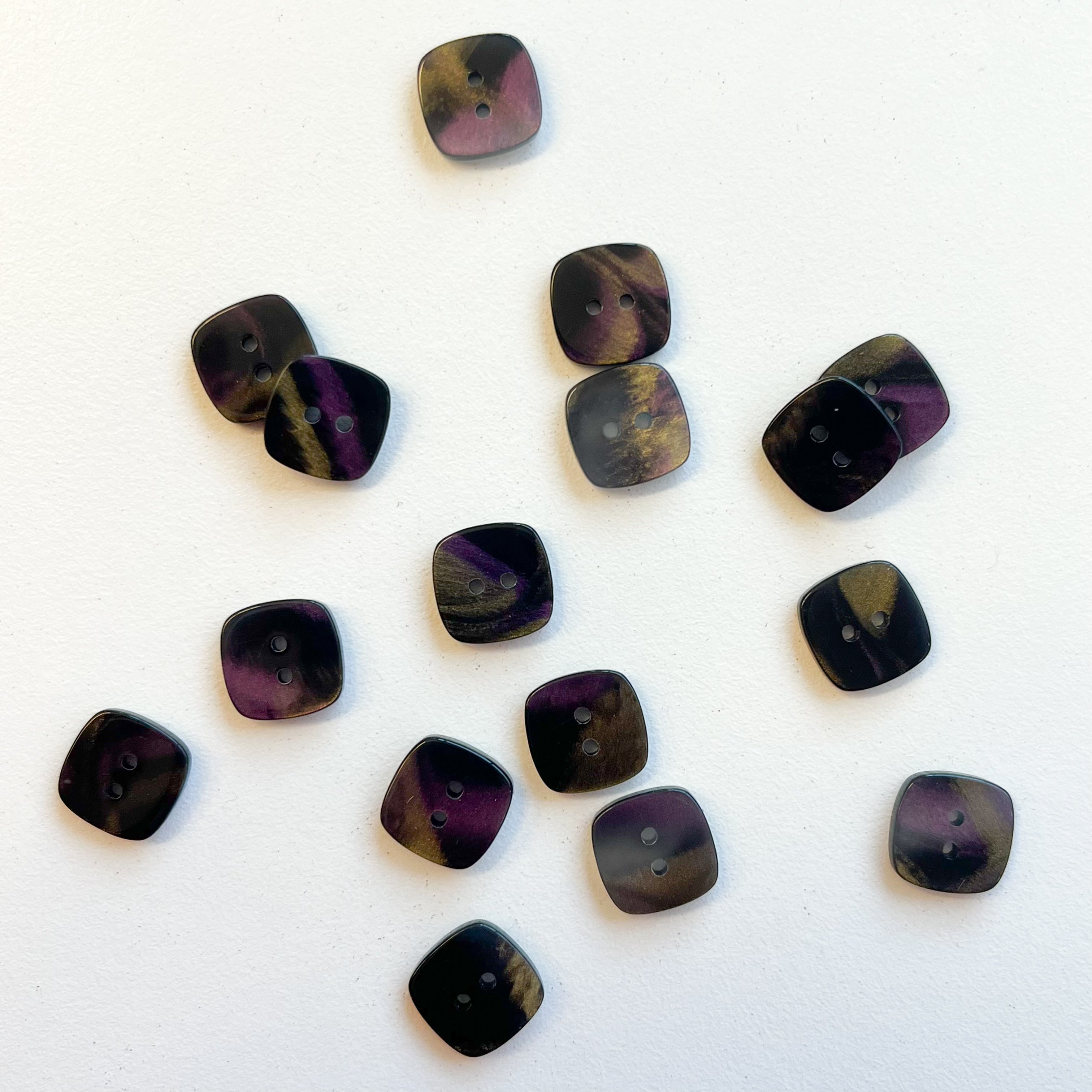 Sewing Gem - Square 2 Hole Candy Coloured Buttons - 11mm