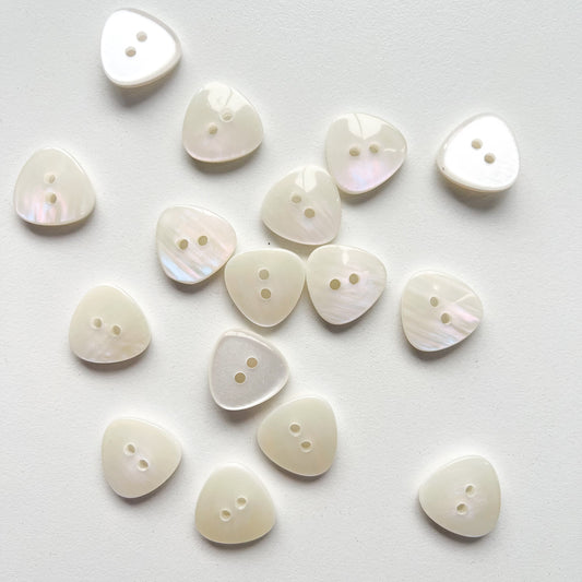 Sewing Gem - Reuleaux Triangle 2 Hole White Resin Buttons - 17mm