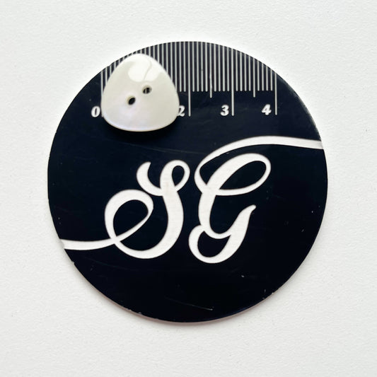 Sewing Gem - Reuleaux Triangle 2 Hole White Resin Buttons - 17mm