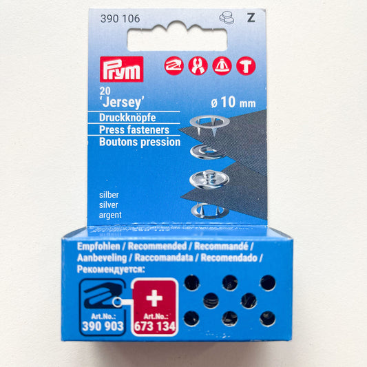 Prym - Jersey Fastener Refill Pack - Silver Ring Finish 10mm