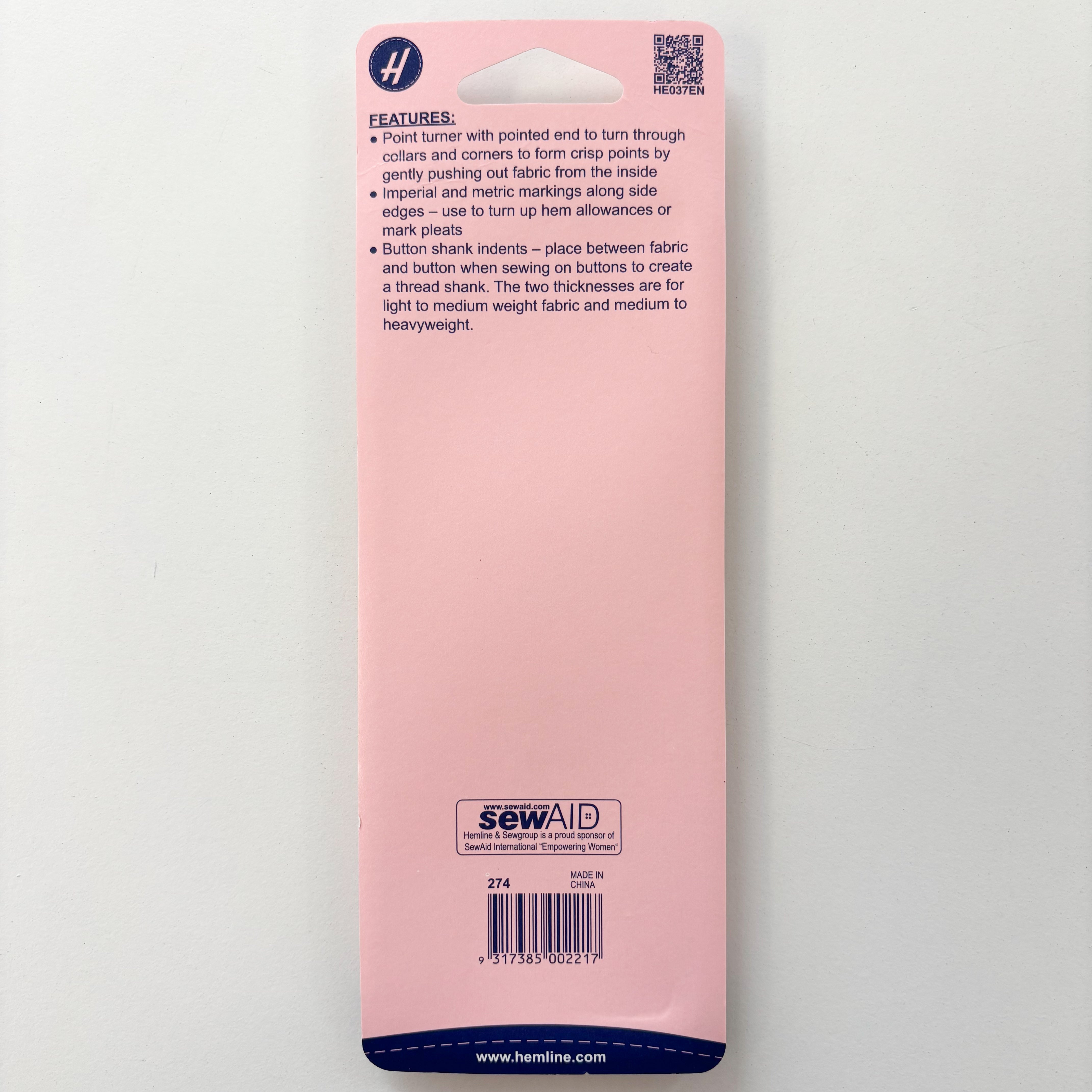 Hemline - Point Turner with Button Shank Gauge