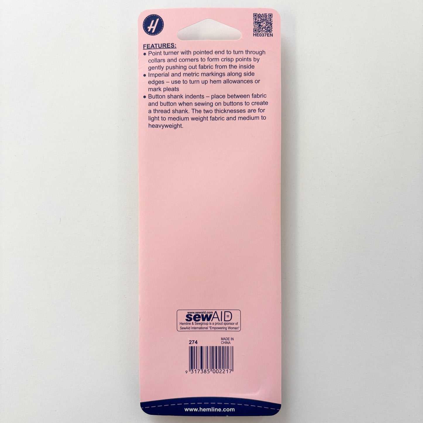 Hemline - Point Turner with Button Shank Gauge