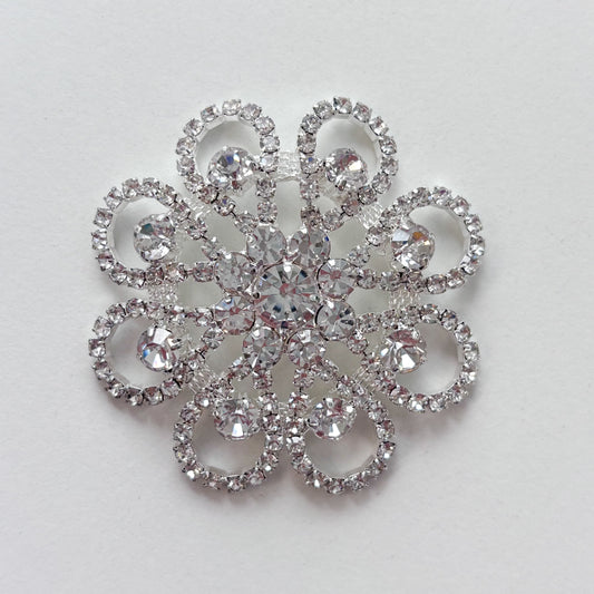 Hemline - Diamond Daisy Silver Button