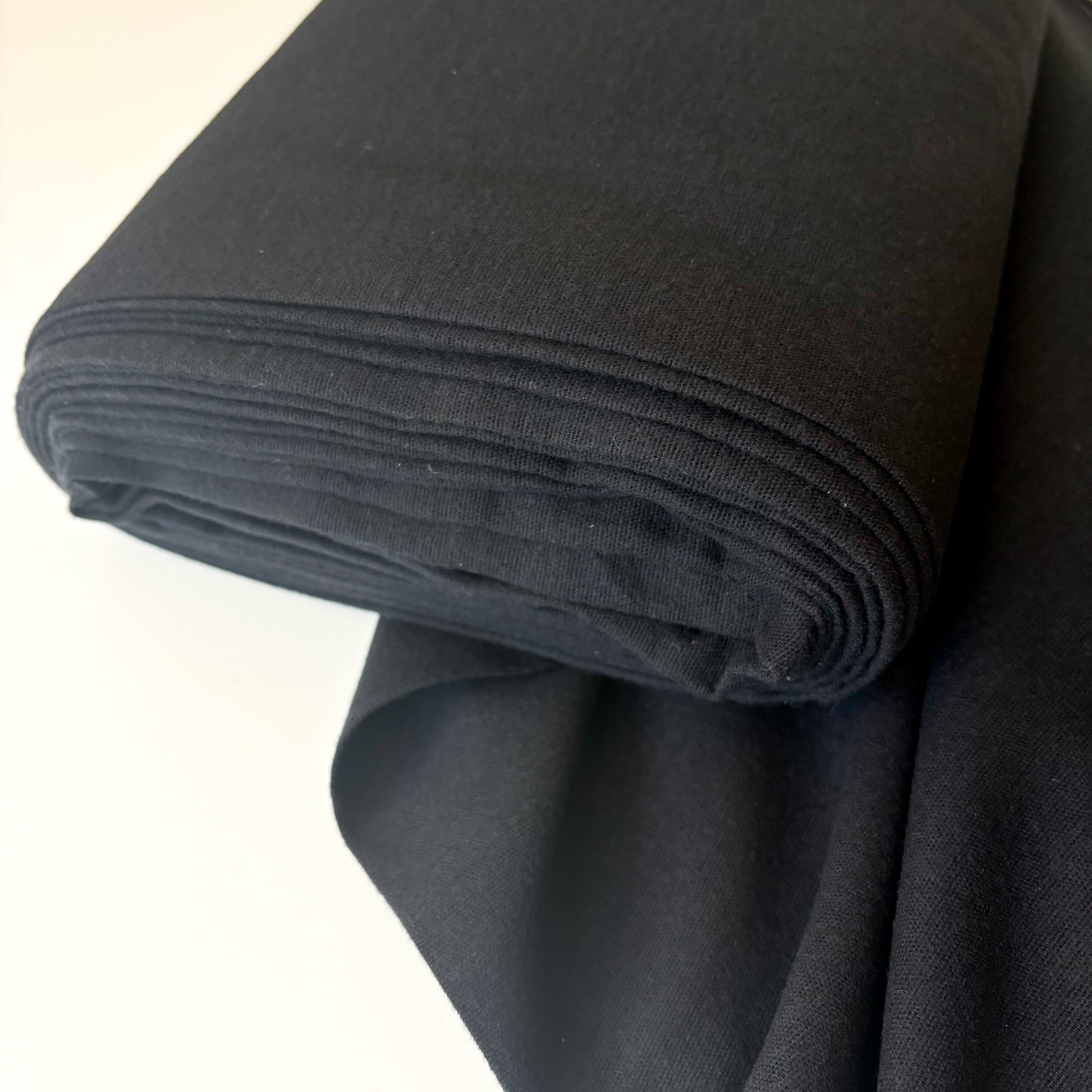 Cotton Domette - Black or White - price per 50cm