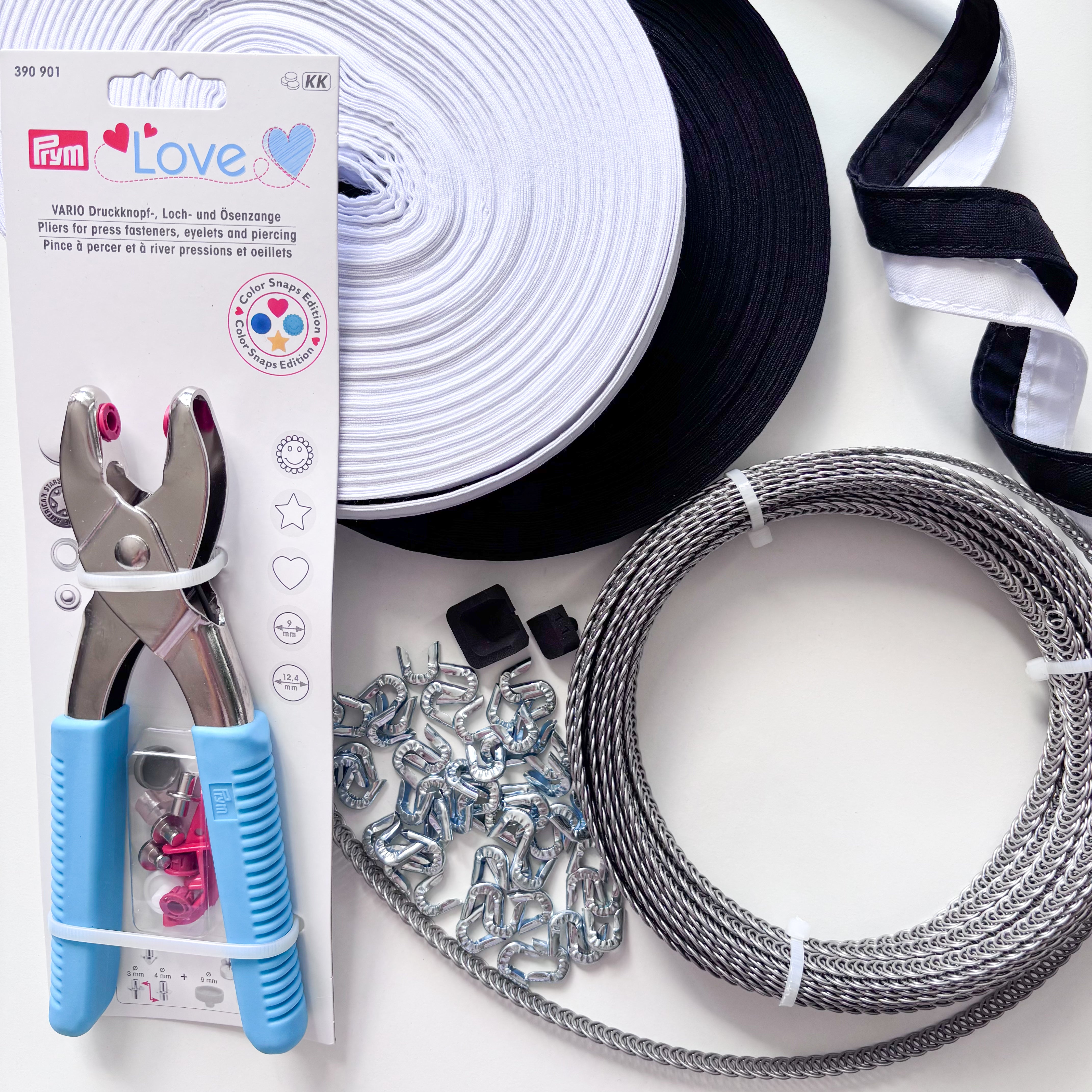 Spiral Steel Boning Kit - 10mm width - 10 metre length