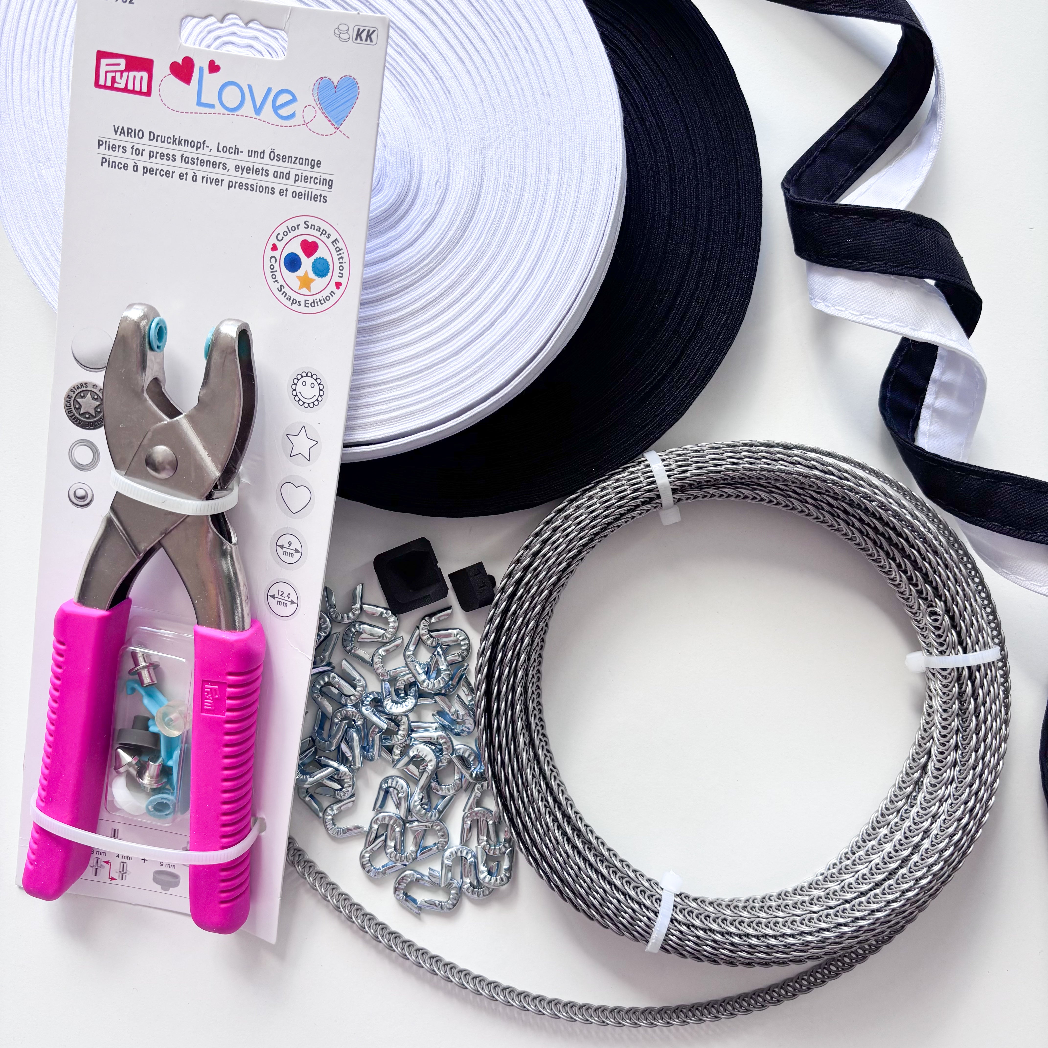 Spiral Steel Boning Kit - 10mm width - 10 metre length