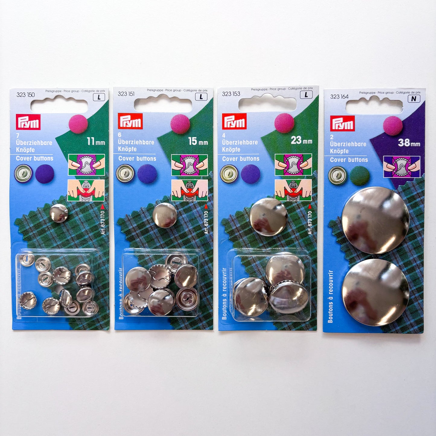 Prym Button Range Prym - Cover Buttons - 4 sizes – Sewing Gem