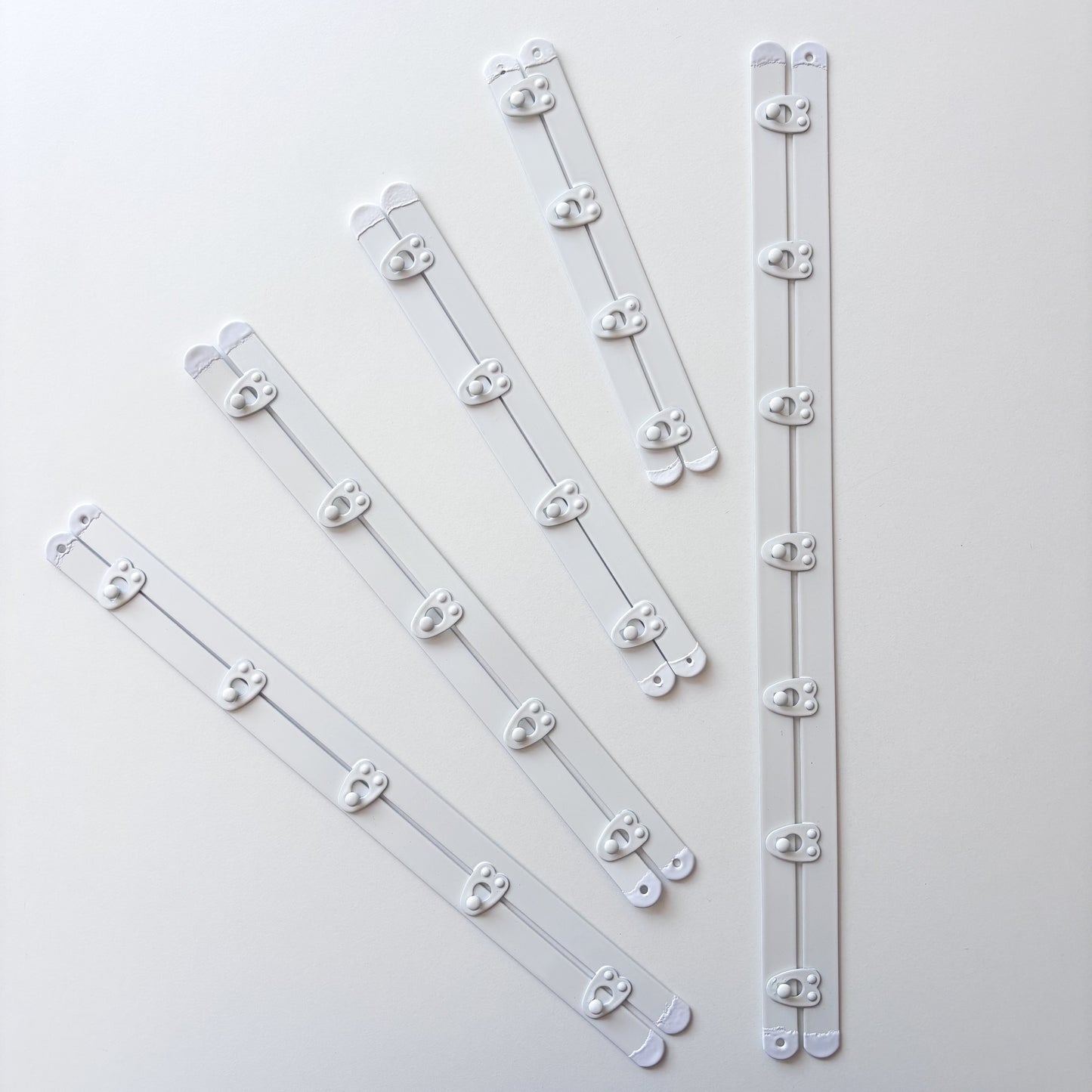 Corset Busk - White Bone with Silver or White Clip - 12mm wide - various lengths