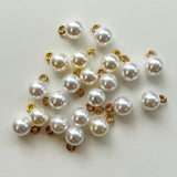 Sewing Gem - Bright Pearl Round Plastic Buttons (with shank) - 2 sizes