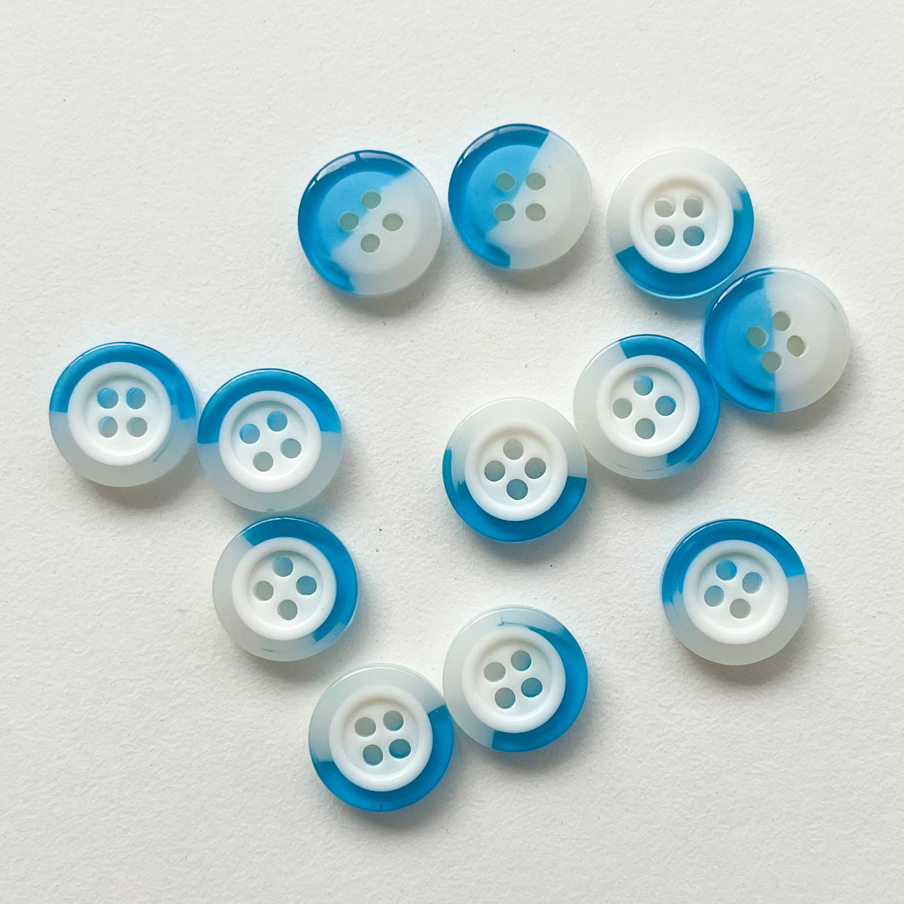 Sewing Gem - Two Tone Resin Buttons - 12.5mm - Assorted Colours