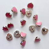 Sewing Gem - Heart Shaped Gold Backed Buttons 12mm - White or Pink