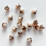 Sewing Gem - Gold Wavy Edge Plastic Pearl Buttons (with shank)