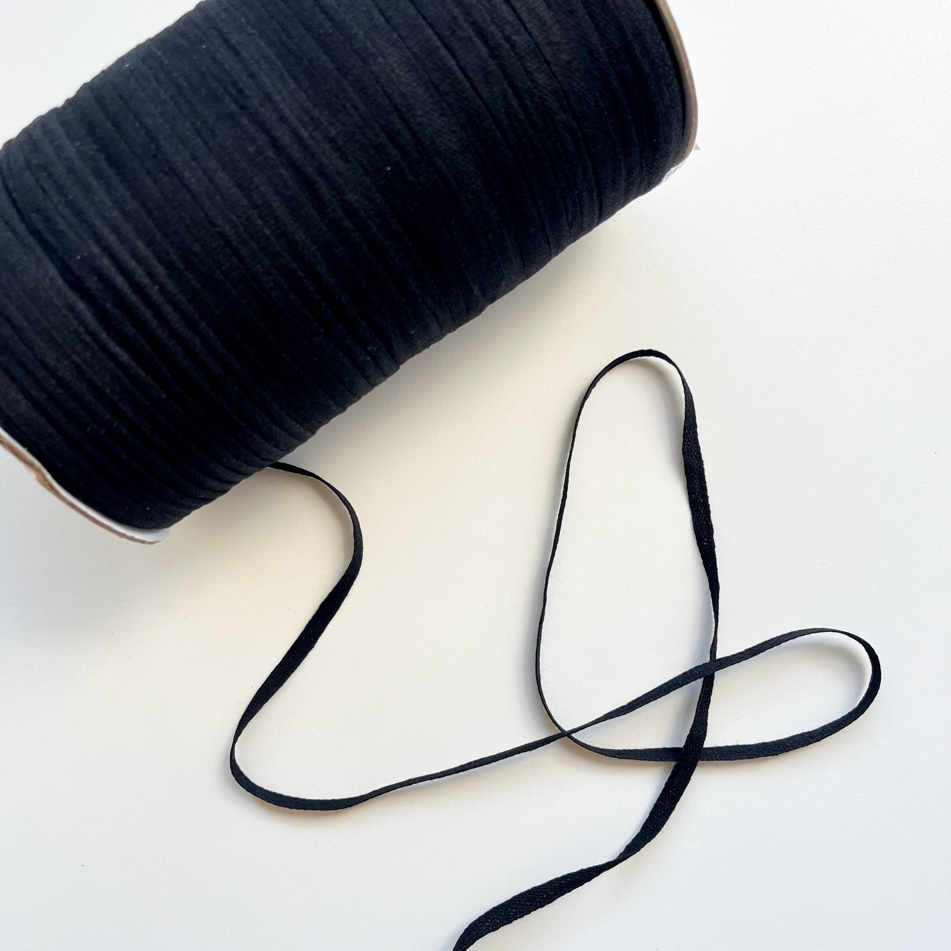 Cotton Tape - 100% Cotton - 6mm - White and Black - price per metre