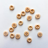 Sewing Gem - 4 Hole, Light Coloured Wooden Chamfered Buttons - Multiple Sizes