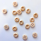 Sewing Gem - 4 Hole, Light Coloured Wooden Chamfered Buttons - Multiple Sizes