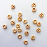 Sewing Gem - 4 Hole, Light Coloured Wooden Chamfered Buttons - Multiple Sizes